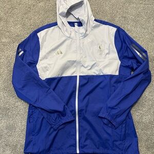 Boston Marathon 2025 Adidas Windbreaker in Blue + White